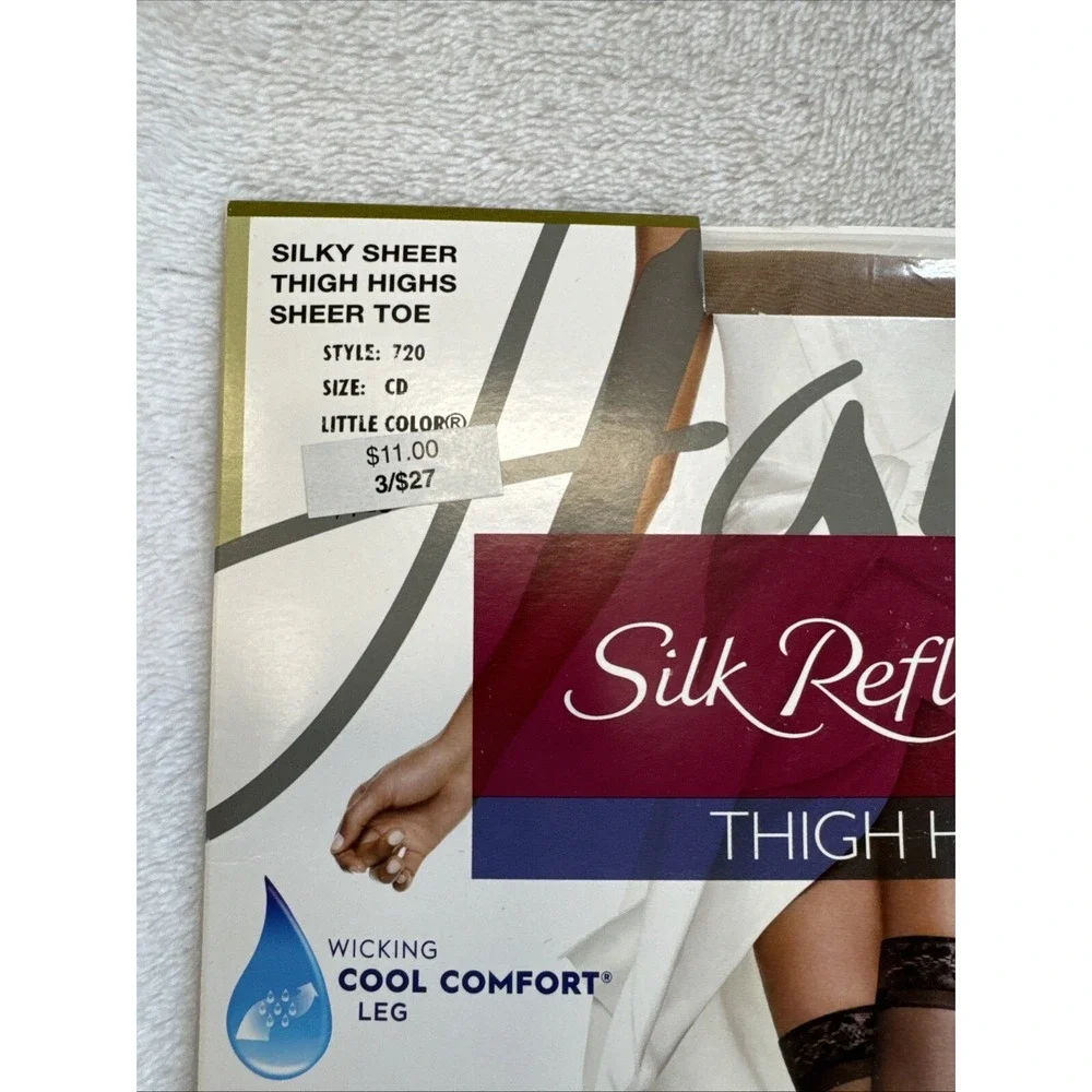 Hanes Silk‎ Reflections Thigh Highs Silky Sheer Style 720 Size CD Little Color